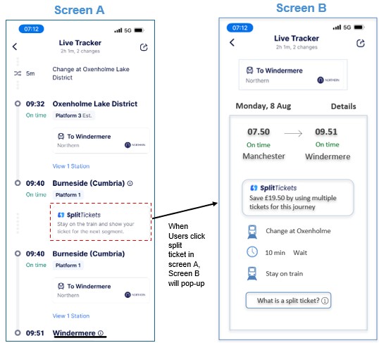 Redesign Recommendation for split-ticketing feature